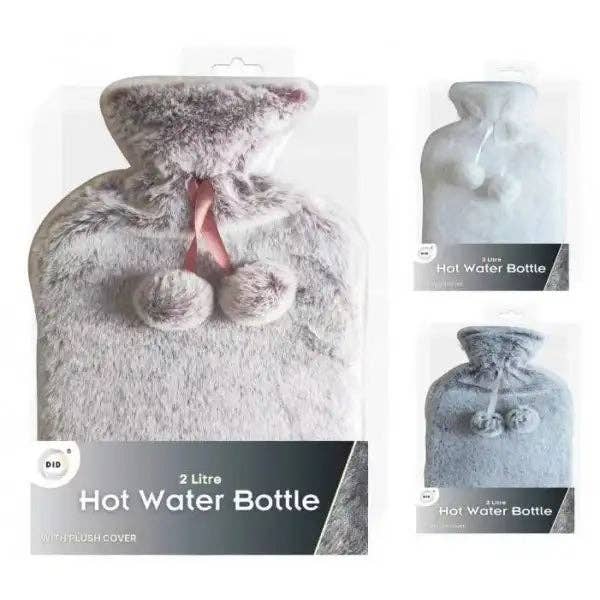 My Wholesale Warehouse - Wholesale Hot/Cold Compress - Generise 2 Litre Extra Long Hot Water Bottle & Plush Cover - 75cm x 11cm (Random colour Blue, Purple or Light Grey)0