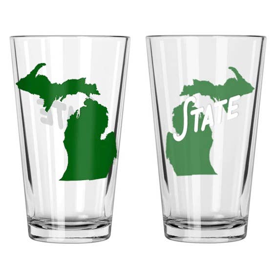 Collegiate Pint Glass - Michigan State for wholesale by City Bird