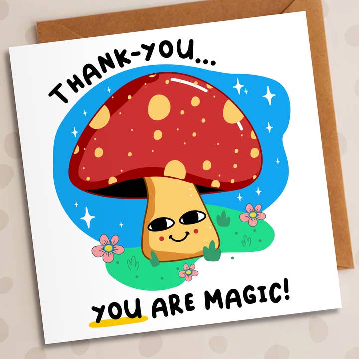 Thank You Card – You Are Magic | Mushroom Card for wholesale by Studio Arca