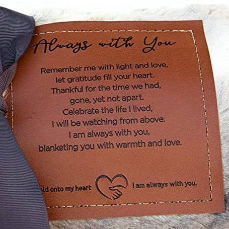 The Grandparent Gift Co. Inc. – wholesale Throw blanket – Softly Said Sympathy Blanket: Always With You Sentiment 80236