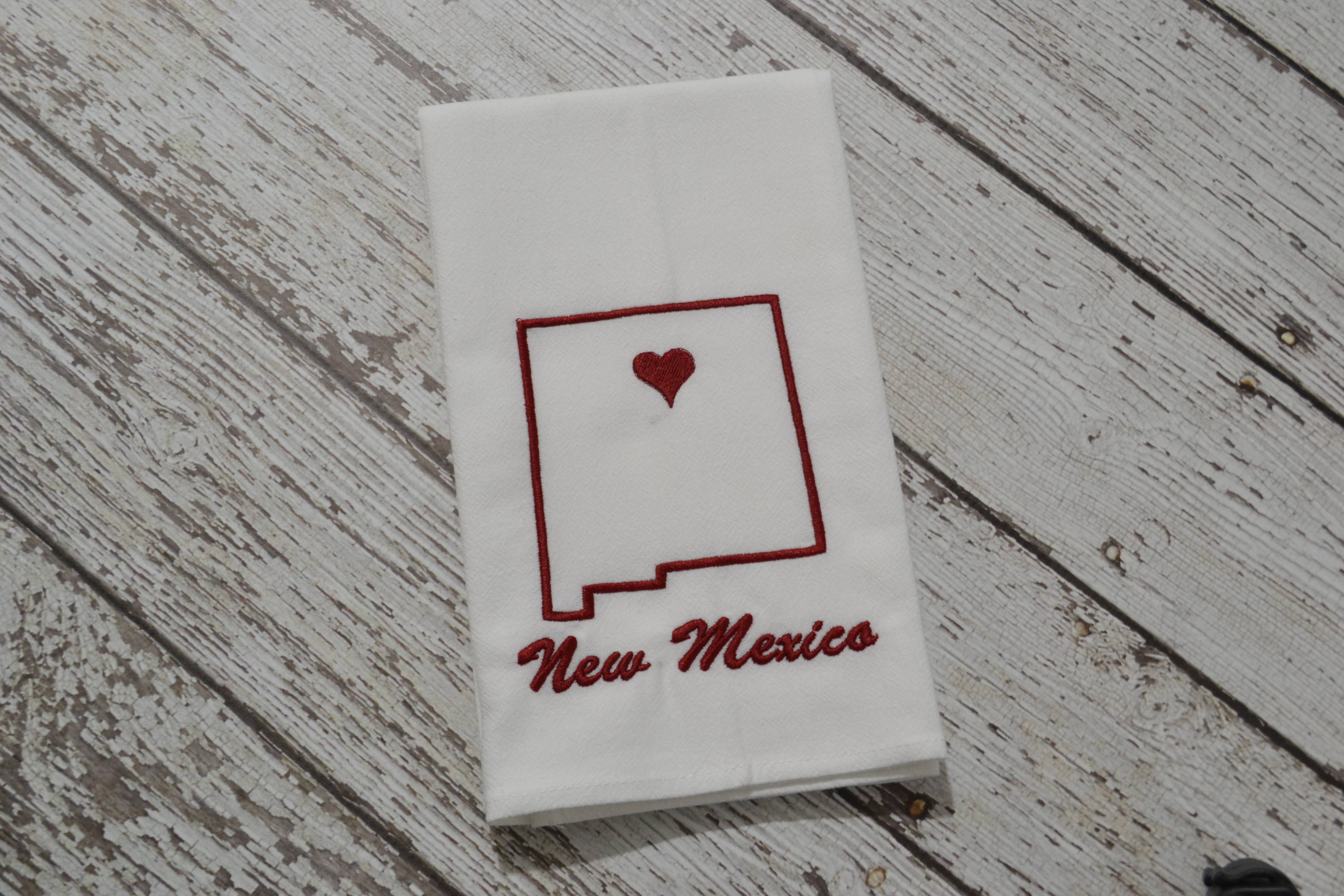 SewMuchMoreStore - Wholesale Tea Towel - State Tea Towel - Red - Embroidered Floursack Towel10