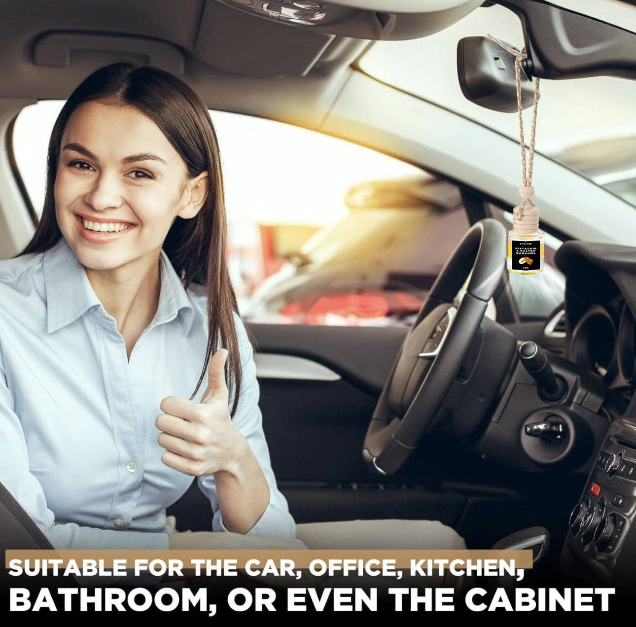 OneStop Candles LLC - Wholesale Car Freshener - Unisex - Pistachio and Salted Caramel Car Air Freshener Diffuser3