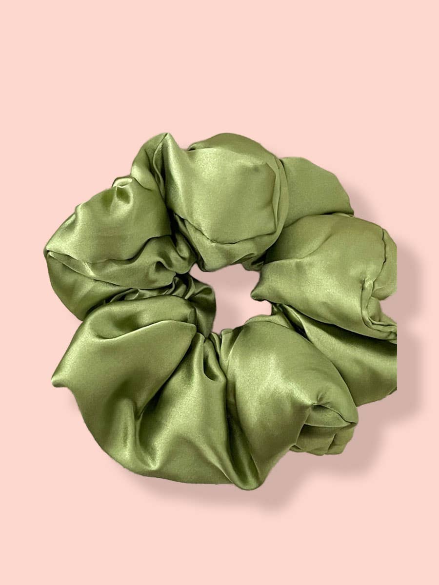 DOUBLJU - Wholesale Scrunchie - Women's - Solid Color Satin Hair Tie Pleated Scrunchie Hair Band2