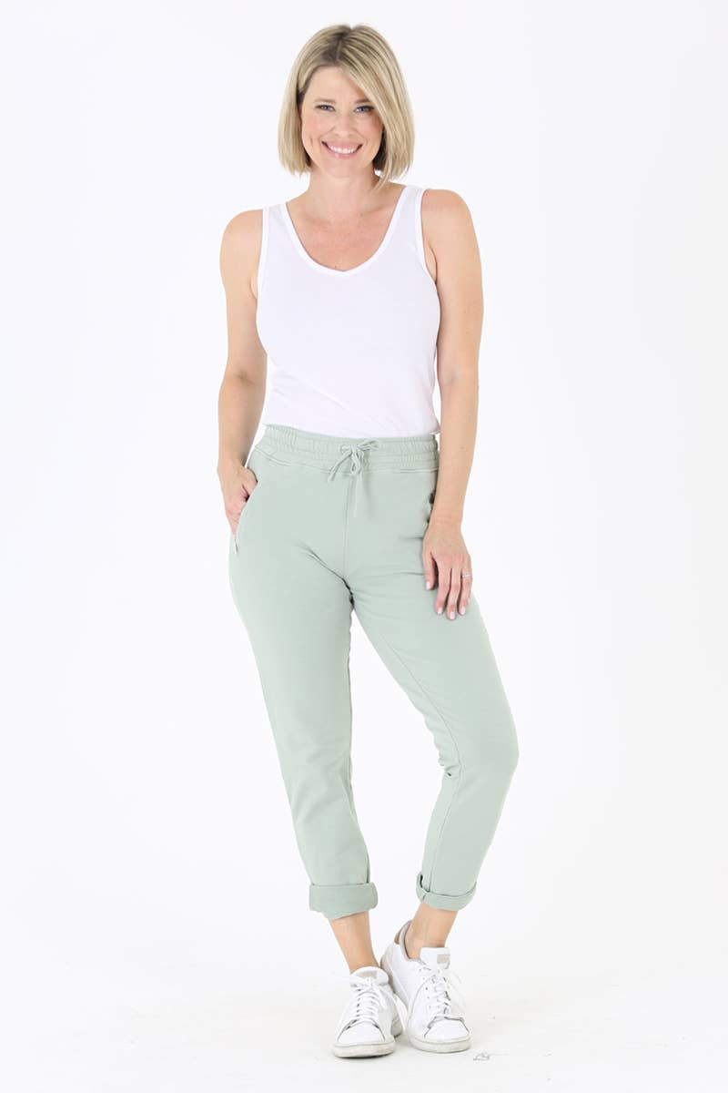 Nostalgia - Wholesale Lounge Sweatpants/Joggers - Women's - NP746-ASIS PULL ON TIE FRONT ZIPPER POCKET FRENCH TERRY JOGG54