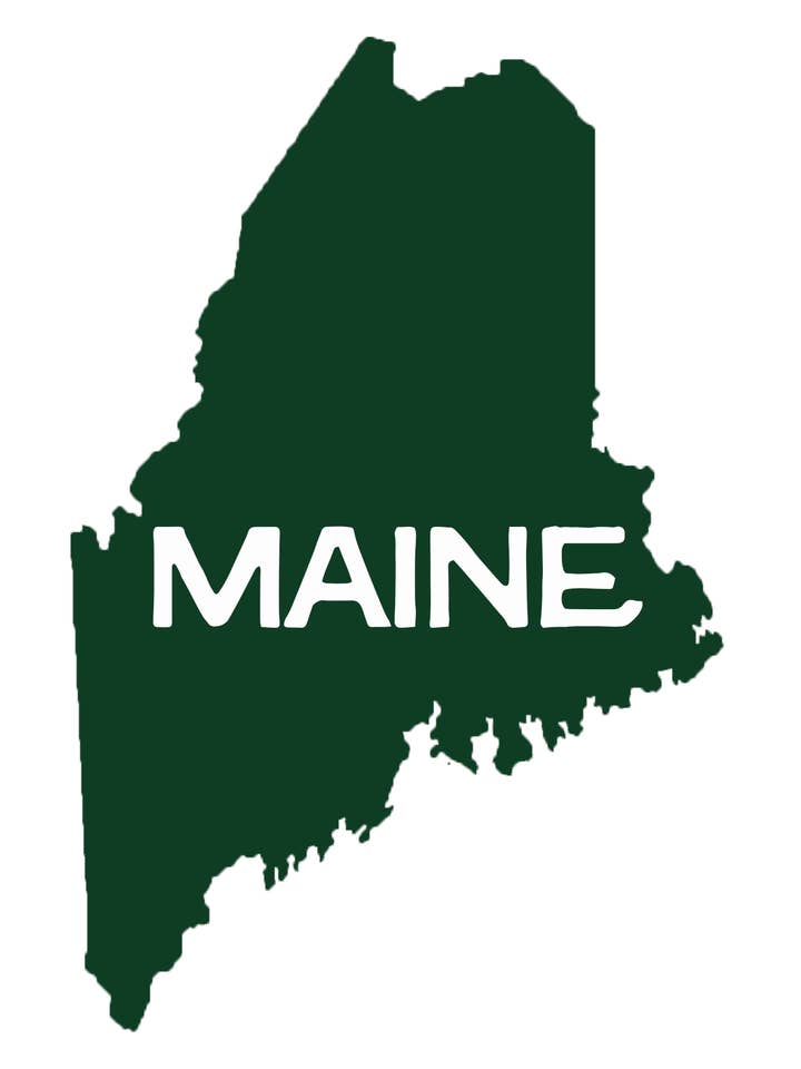 Maine State Shape Sticker for wholesale by Mentally In Maine