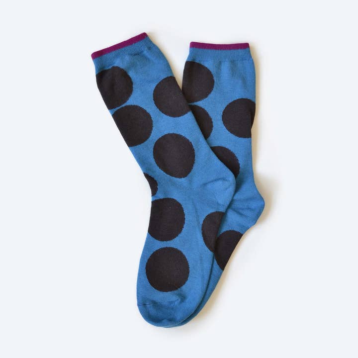 Big Dot Blue Sock for wholesale by Hooray Sock Co.