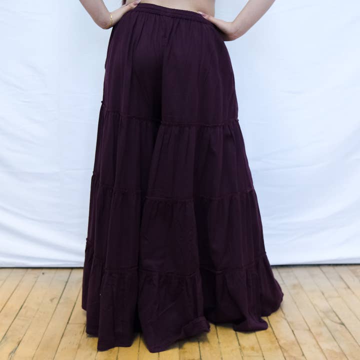 Karma Nepal Crafts - Wholesale Pants - Women's - Flowy Tiered Wide Leg Pants with Pockets11
