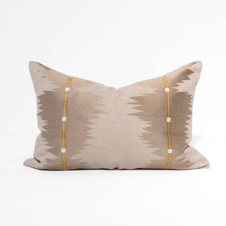 BHD HOME - Wholesale Lumbar pillow - Ikat Peaks Natural Medium Lumbar Cushion 40 x 60cm