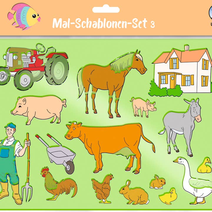 Painting stencil set 3 (animals) for wholesale by URSUS® / Buntpapierfabrik Ludwig Bähr GmbH & Co. KG