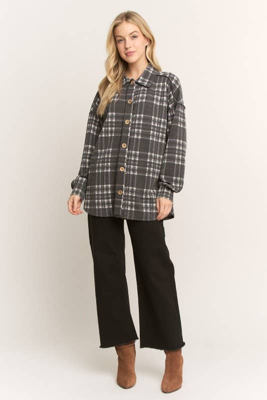 HEIMISH - Vente Veste-chemise – femme - ET7968-19 CHEMISE BASIQUE À CARREAUX AVEC COL1