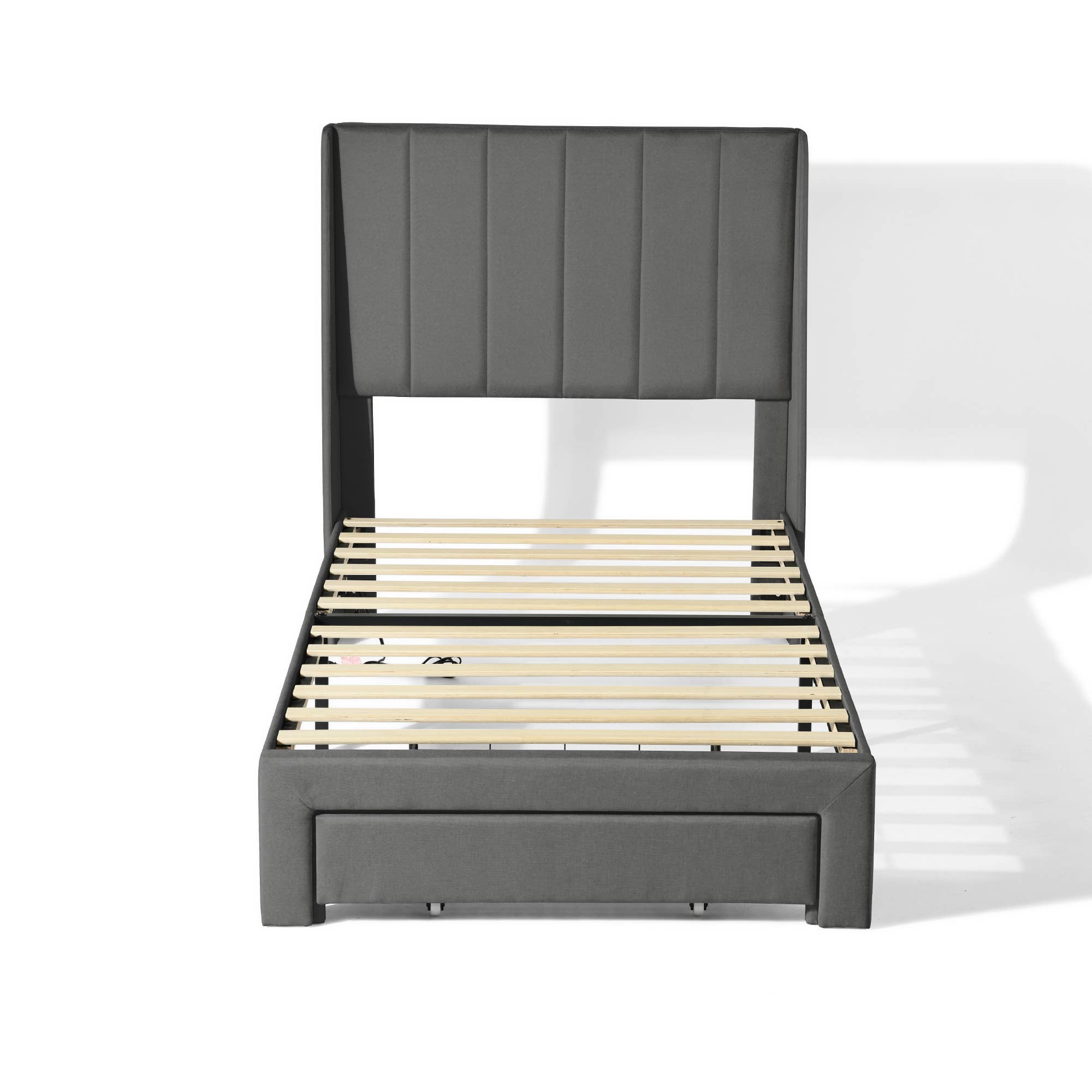 39F Inc. - Wholesale Bed - Upholstered Bed with Drawers, USB Port– Twin & Queen Sizes0