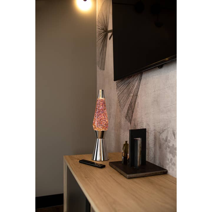 Fisura - Wholesale Lava Lamp - Pink glitter bullet lava lamp (EU plug, 220-240 V)