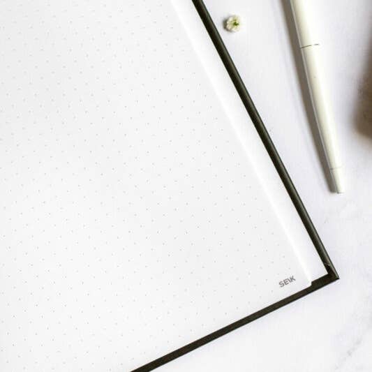 SEIK - Wholesale Journal/Diary - Ring binder bullet journal dotted pages from premium faux leather A5 (white)3