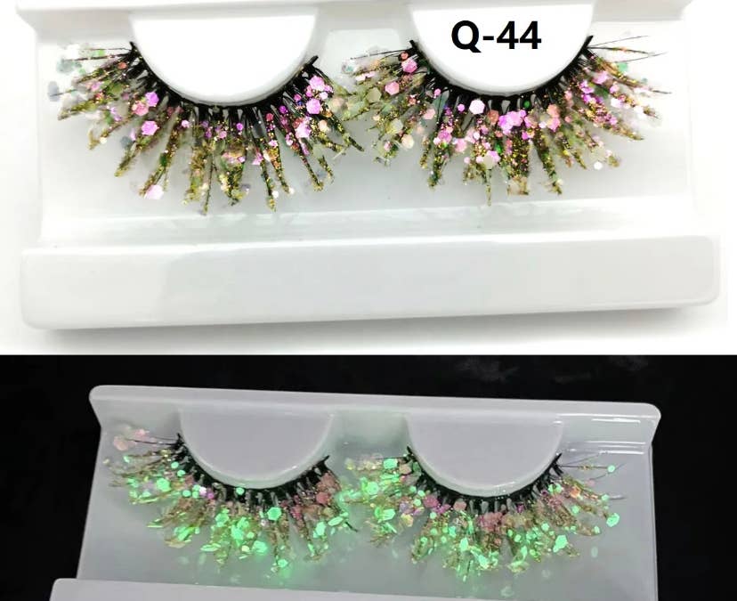 SugarQuoteMeNot LLC - Wholesale False/Fake Eyelashes - Glam Glow-in-the-Dark & Luminous Glitter Glam Eyelashes37