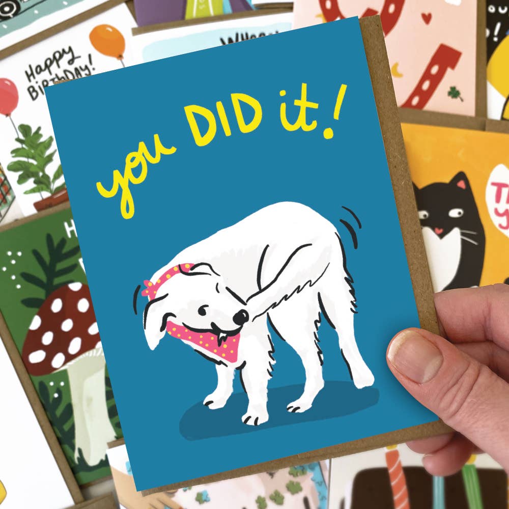 Kat French Design - Wholesale Congratulations Card - You Did It Dog - Cogratulations Card1
