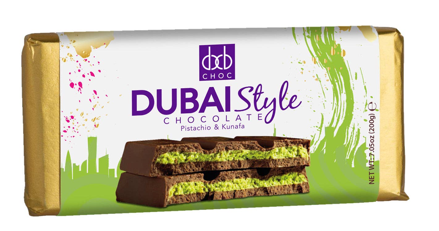 DXB CHOC - Wholesale Chocolate Bar - DUBAI STYLE CHOCOLATE BAR 200G BAR (PACK OF 6 BARS)7