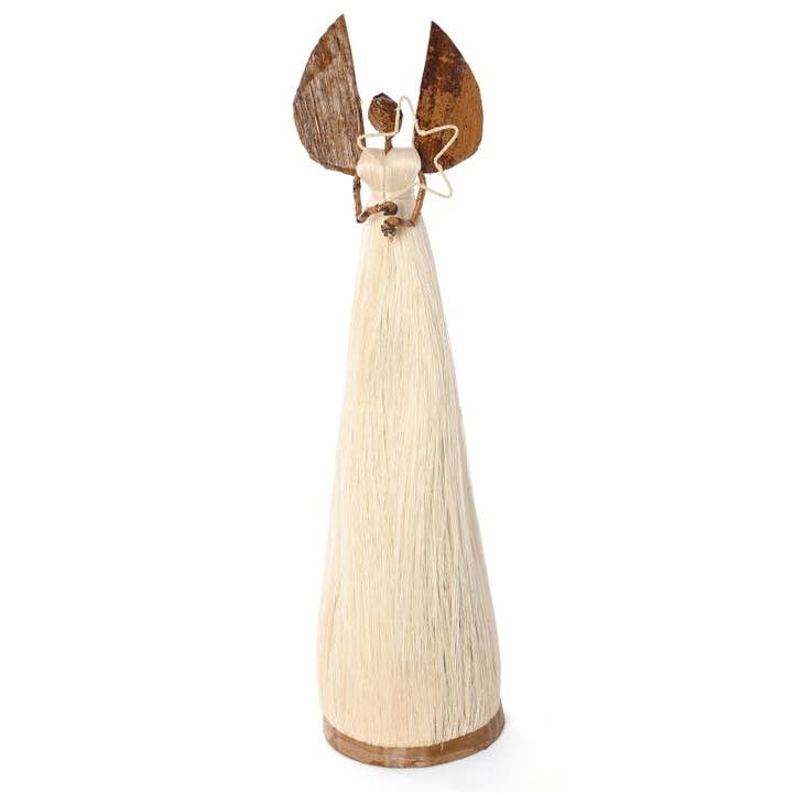 Swahili | AFRICAN MODERN - Wholesale Sculpture - Tall Natural Sisal Angel of Light Holiday Sculpture