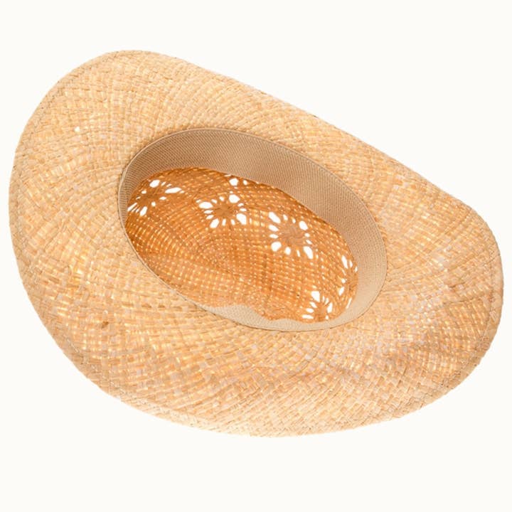 Olive & Pique - Wholesale Straw Hat - Women's - Raffia Straw Beach Cowboy Hat with Shell Details4
