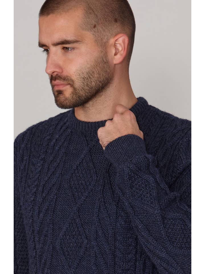 Paul James Knitwear – wholesale Knitted jumper – Men′s – Mens Chunky Merino Wool Cable Jumper