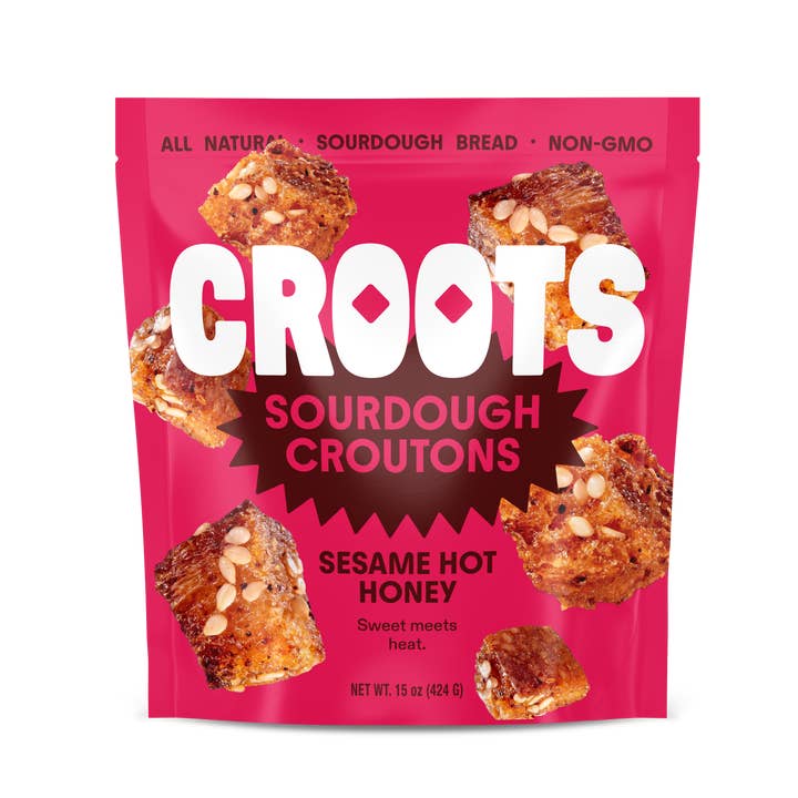 Croots - Wholesale Crackers - Croots: Sesame Hot Honey Croutons