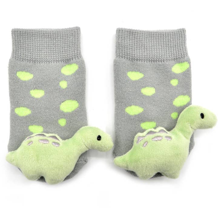 Liventi - Vendita all'ingrosso Calzini - Neonati - Calzini a sonaglio con dinosauro verde Boogie Toes