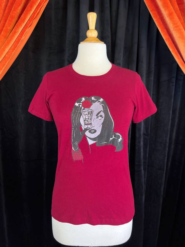 Mischief Made - Wholesale Shirt - Women's - Dark Temptation Fitted Tee in Cardinal3