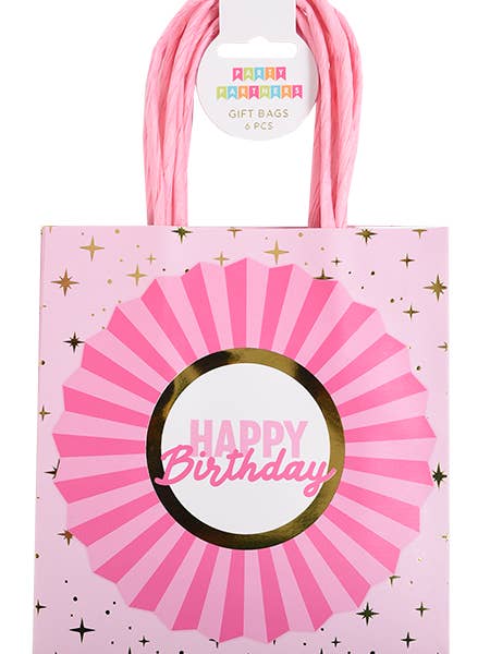 Pink Happy Birthday Favor Bags for wholesale by Party Partners