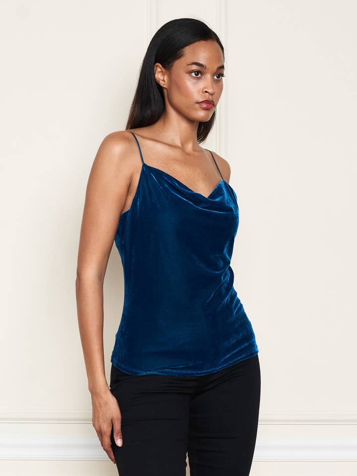 Paparazzi - Wholesale Camisole - Women's - 3656-MAT Stretch Velvet Cowl Neck Camisole3