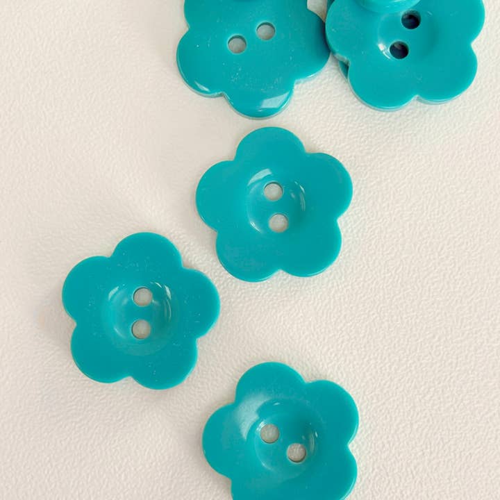40-26299 - 32L (20mm) Turquoise Flower Button for wholesale by The Button Company