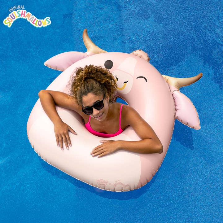 BigMouth Inc - Wholesale Inflatables - Squishmallows Howland the Cow 36 in Ring Pool Float