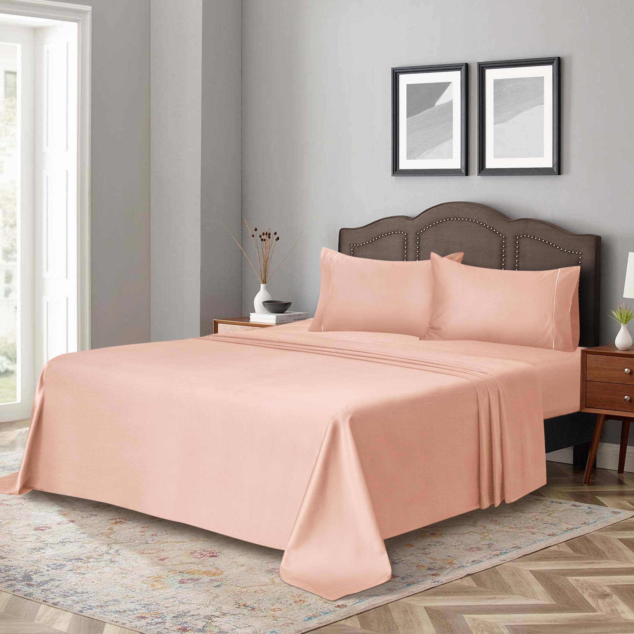 Cottonpassion_US – Conjunto de lençóis por atacado – Jogo de lençol em algodão cetim 400 fios com bordado - 4 peças11