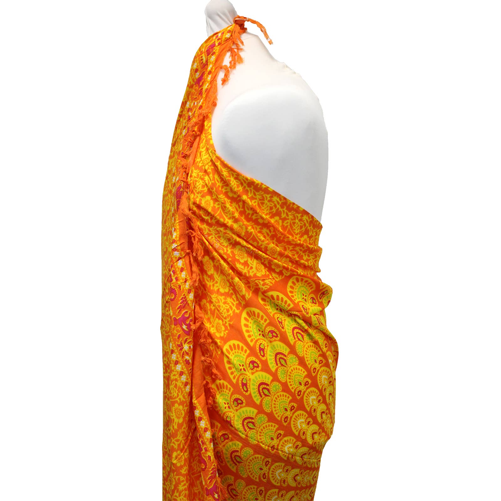 Ancient Wisdom - Wholesale Swim Cover Up - Women's - Lime Orange Mandala Sarongs4