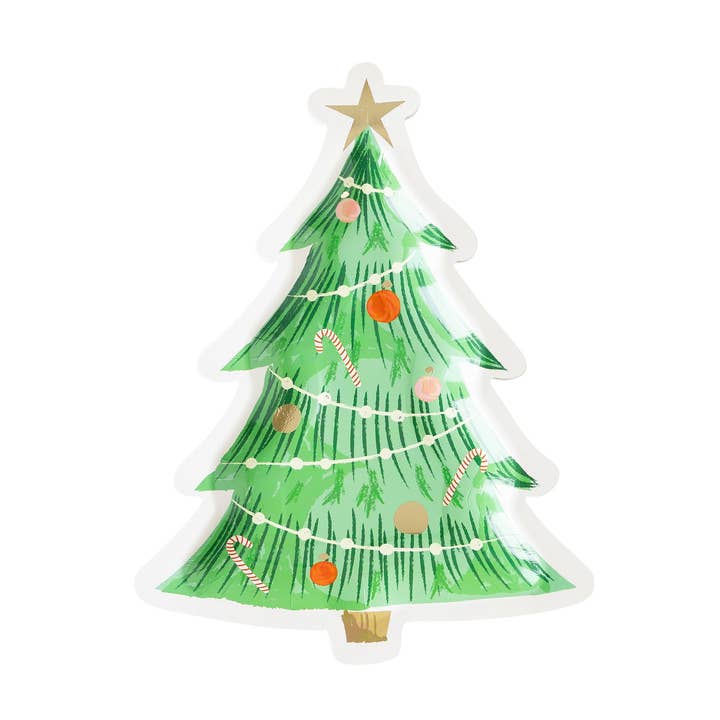 PLTS382N - Watercolor Tree Shaped Paper Plate for wholesale by My Mind’s Eye