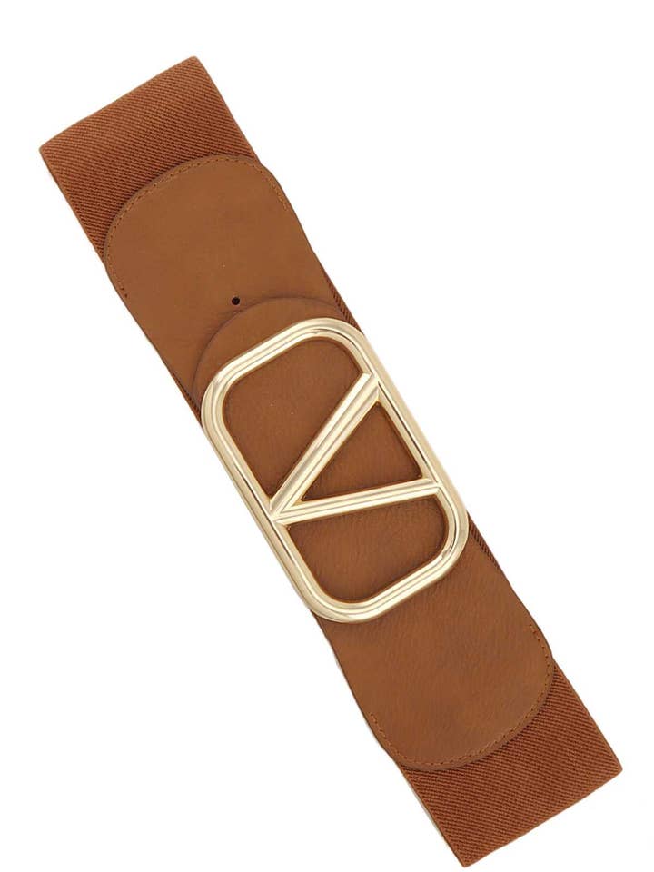 V IN SQUARE METAL BUCKLE ELASTIC BELT DB1156- for wholesale by anbfashion