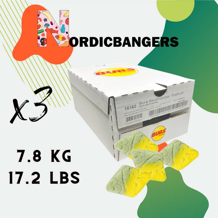 Nordicbangers - Swedish Candy - Wholesale Gummy - Bubs Swedish Candy Sour Foam Rhomb 2.6kg Box