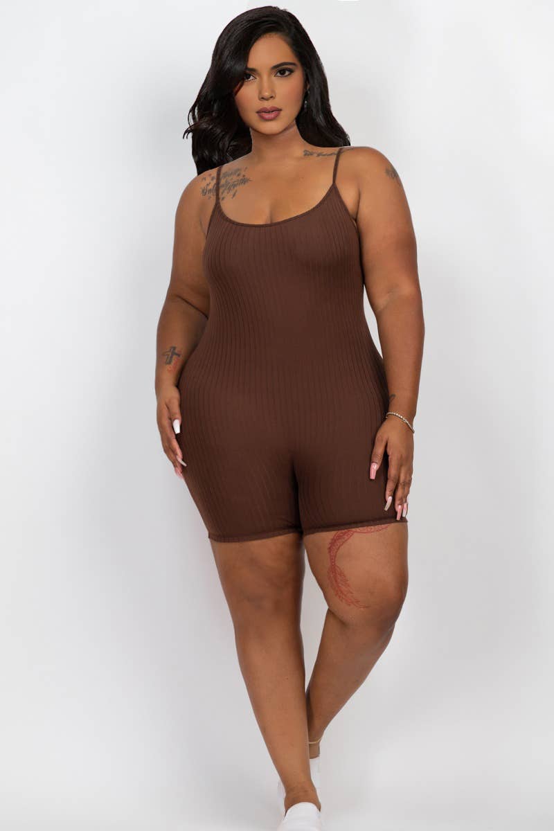 CAPELLA APPAREL - Wholesale Romper - Women's - Plus Ribbed Bodycon Romper10