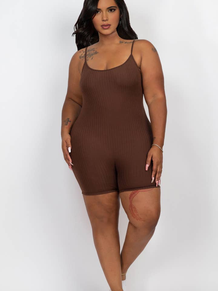 CAPELLA APPAREL - Wholesale Romper - Women's - Plus Ribbed Bodycon Romper10
