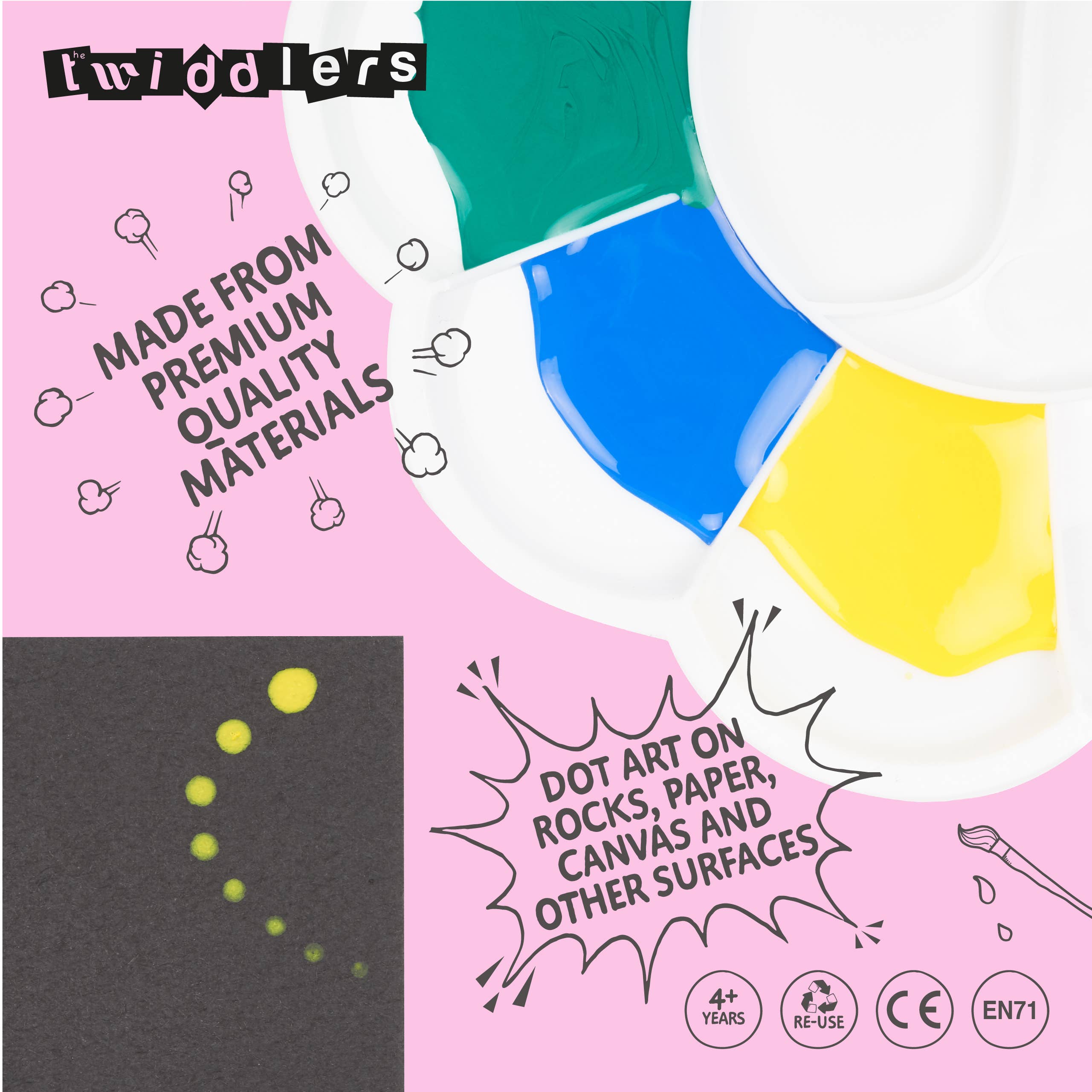 The Twiddlers – Engroshandel DIY-hobbysæt – 35 dele mandala prikværktøjssæt til sten, papir og negle6