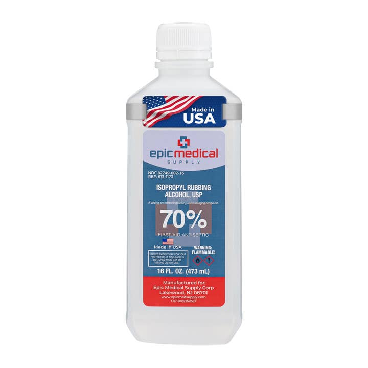 Isopropyl Rubbing Alcohol 70% USP 16 oz for wholesale by Epic Medical Supply