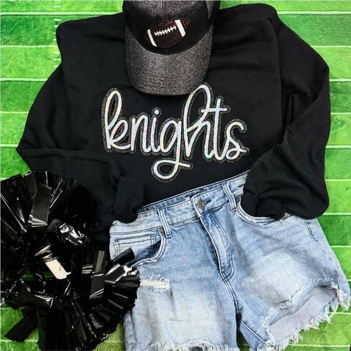 Sweat-shirt à paillettes Real Sequin Knights, sweat-shirt bling pour femme pour la vente par Shirts & Giggles