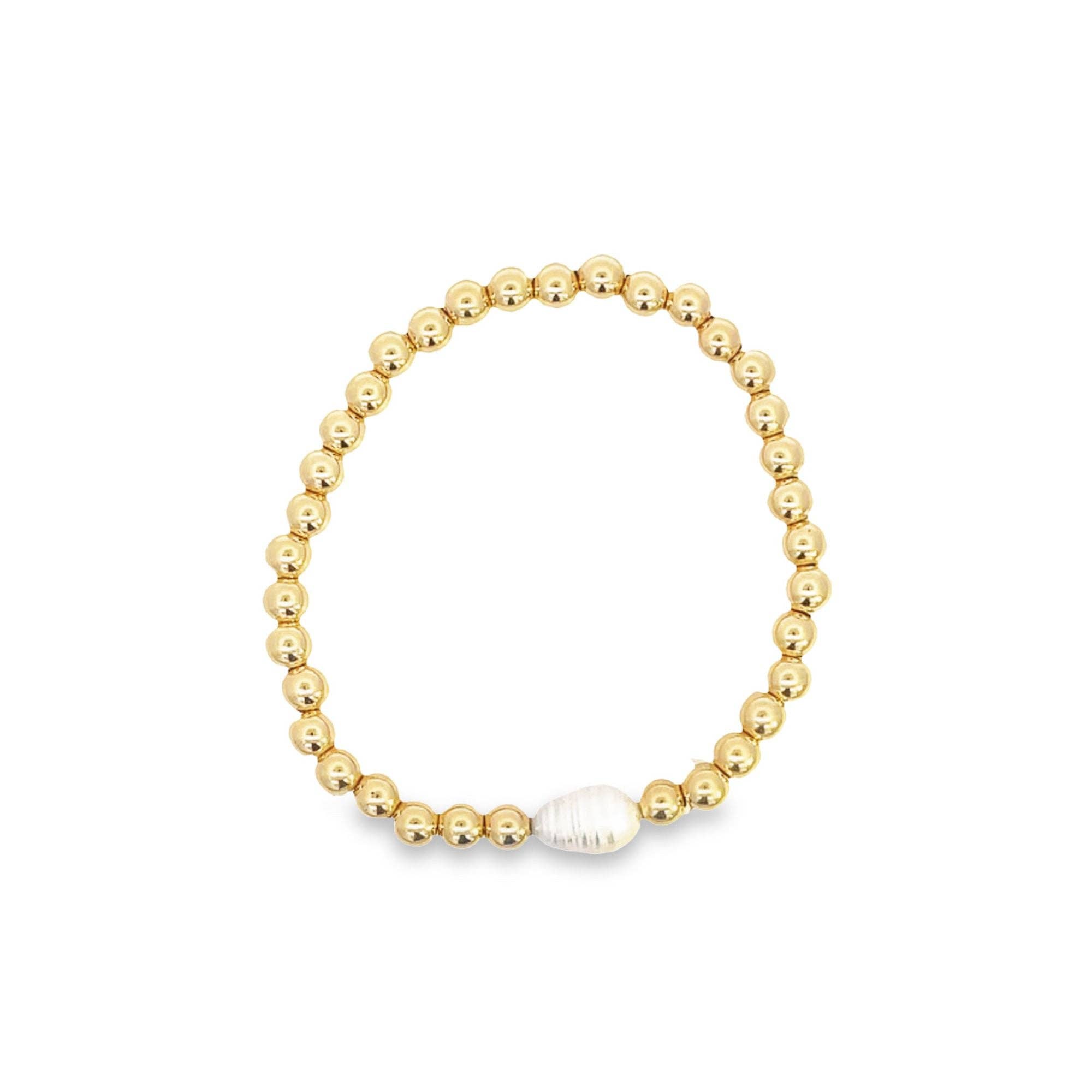 MIA Jewelry - Wholesale Beaded Bracelet - 18K Gold Filled Pearl Bracelet (I546)2