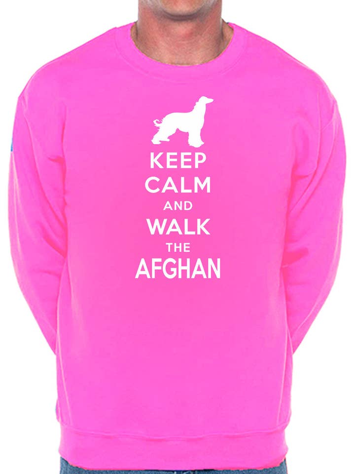 Felpa per amanti dei cani Keep Calm & Walk Afghan Hound per la vendita all'ingrosso da parte di Print4U