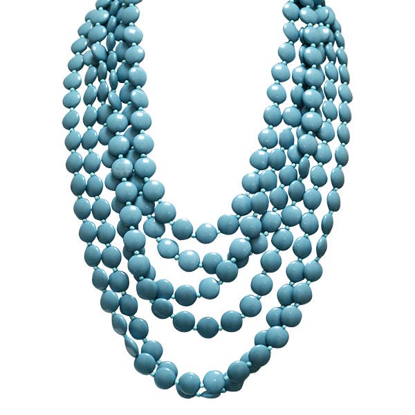 AMORINO SRL - Wholesale Beaded/pearl necklace - MULTISTRAND NECKLACE WITH FLAT RESIN BEADS - FT24144A4788