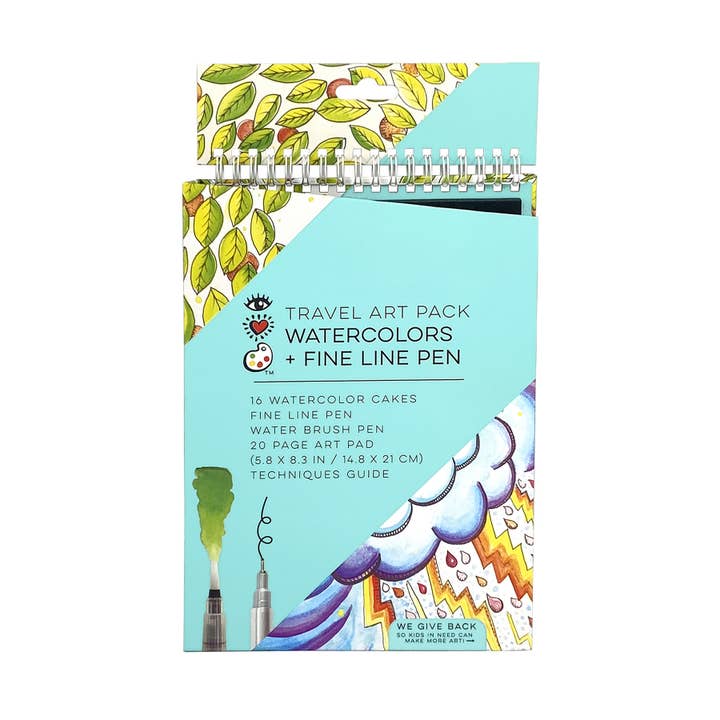 iHeartArt Travel Art Pack Watercolors + Fine Line Pen for wholesale by Bright Stripes