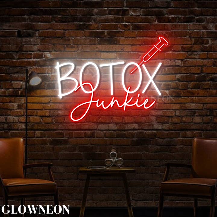 Glow Neon - Wholesale Neon Sign - Botox Junkie Led Sign for Med Spa Decor, Beauty Salon Art