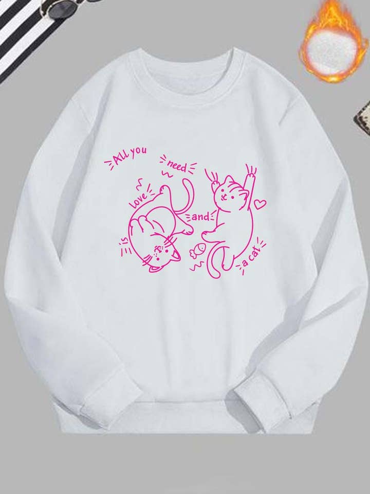 M8275-SW CATS graphic sweatshirts for wholesale by HARANG