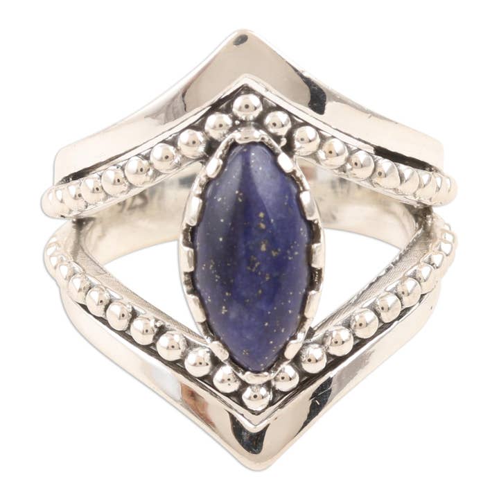 NOVICA - Wholesale Cocktail/Statement Ring - Lapis Eye Lapis Lazuli Cocktail Ring