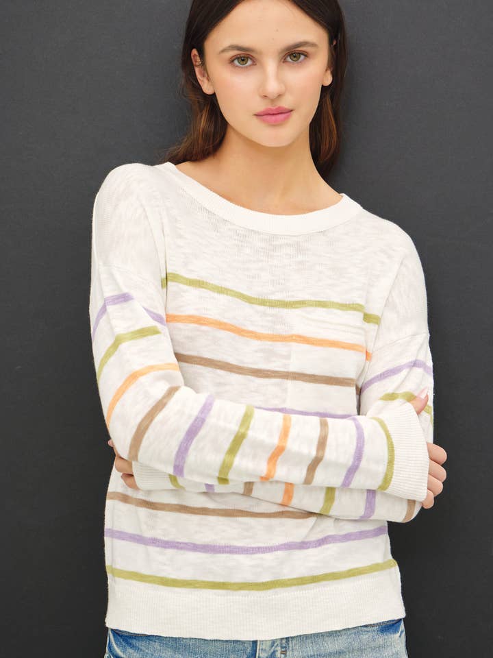 MULTI COLOR SLUB SWEATER TOP for wholesale by Be Cool