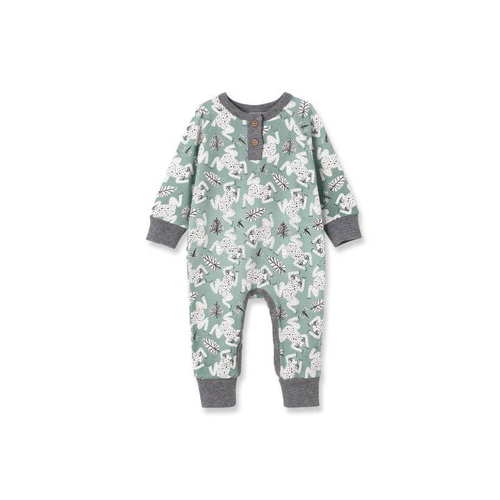 Tesa Babe - Wholesale Jumpsuit - Baby - Leapfrog Baby Boy Bamboo Henley Romper