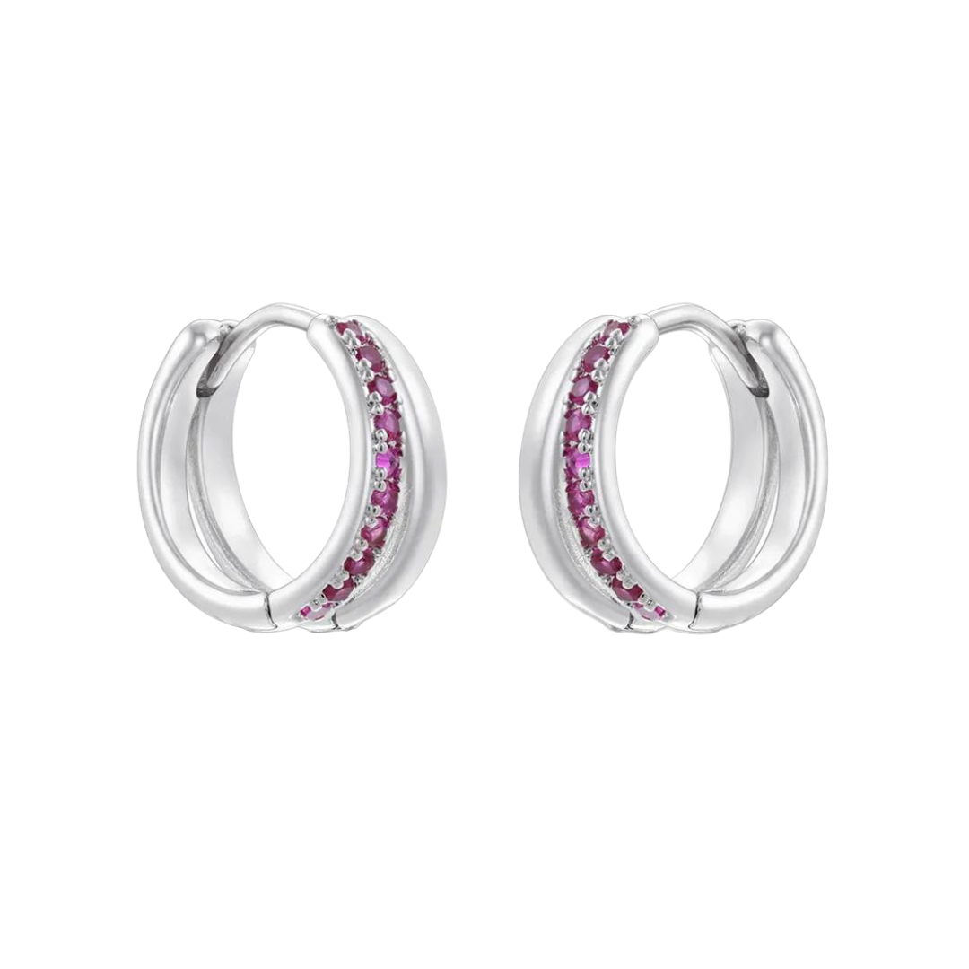 Rosies - Wholesale Hoop Earrings - Elena hoops fuchsia4